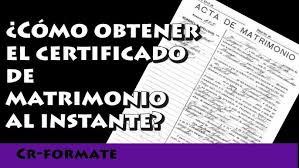 Certificado de Matrimonio 2026